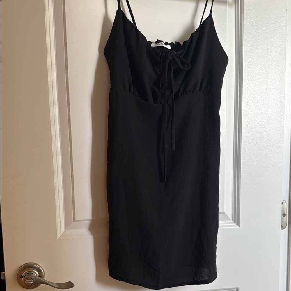 Keyhole black babydoll dress